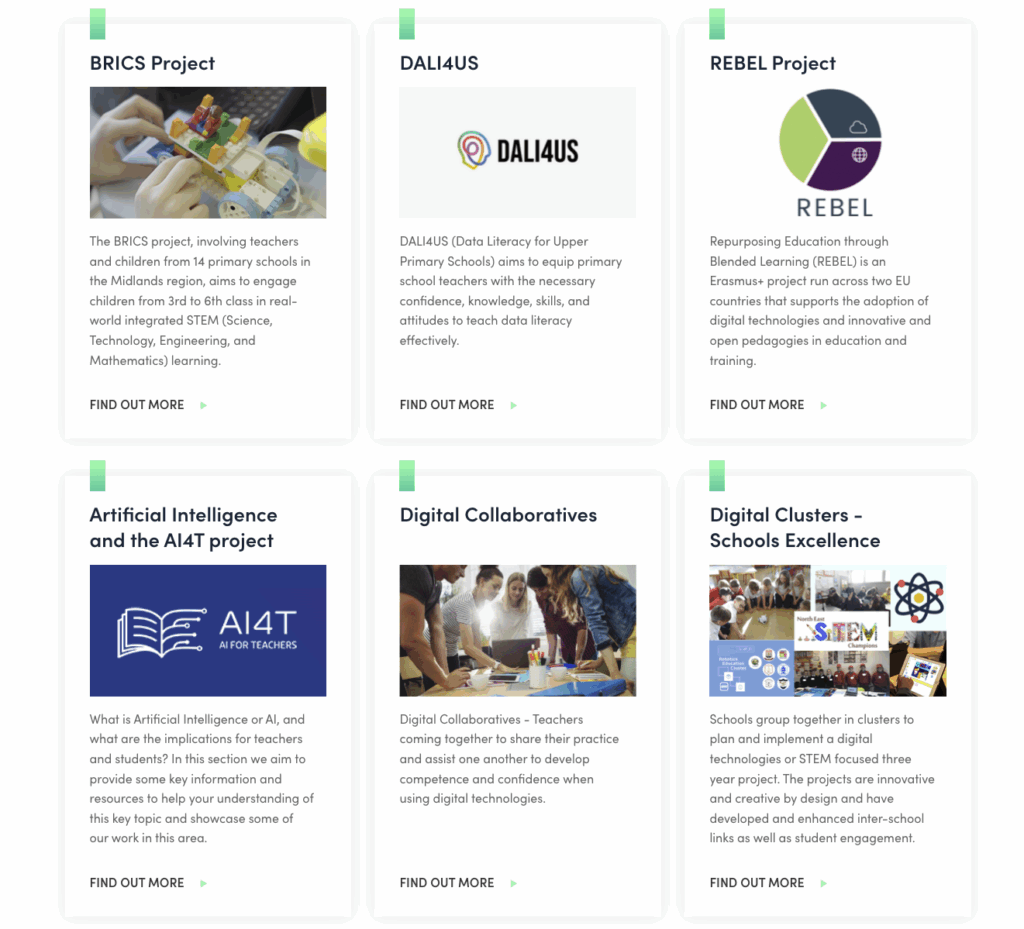Image of Projects and initiatives webpage
